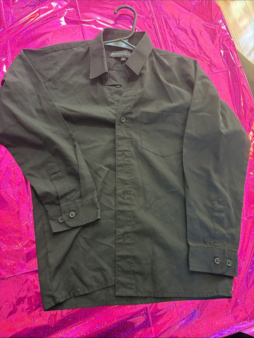 Johnnie Lene Black Button-Up Blouse